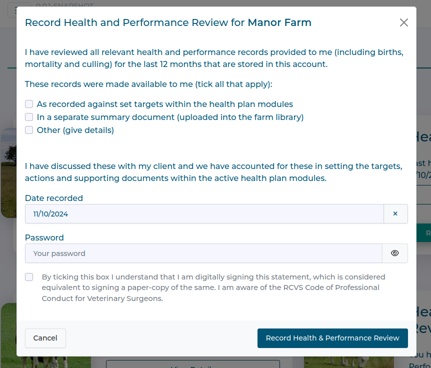 Health and Performance Review