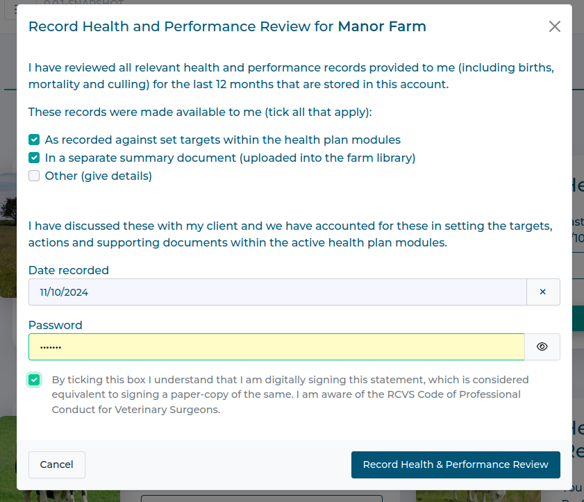 Health and Performance Review