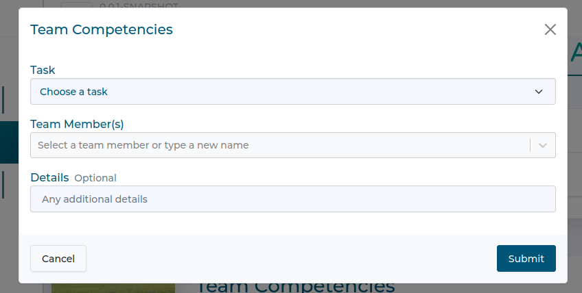 Adding team competencies Adding team competencies