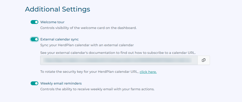 Additional account settings