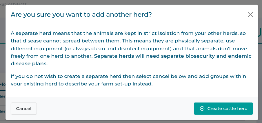 New herd confirmation