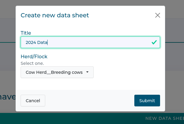 Adding a new Data Sheet