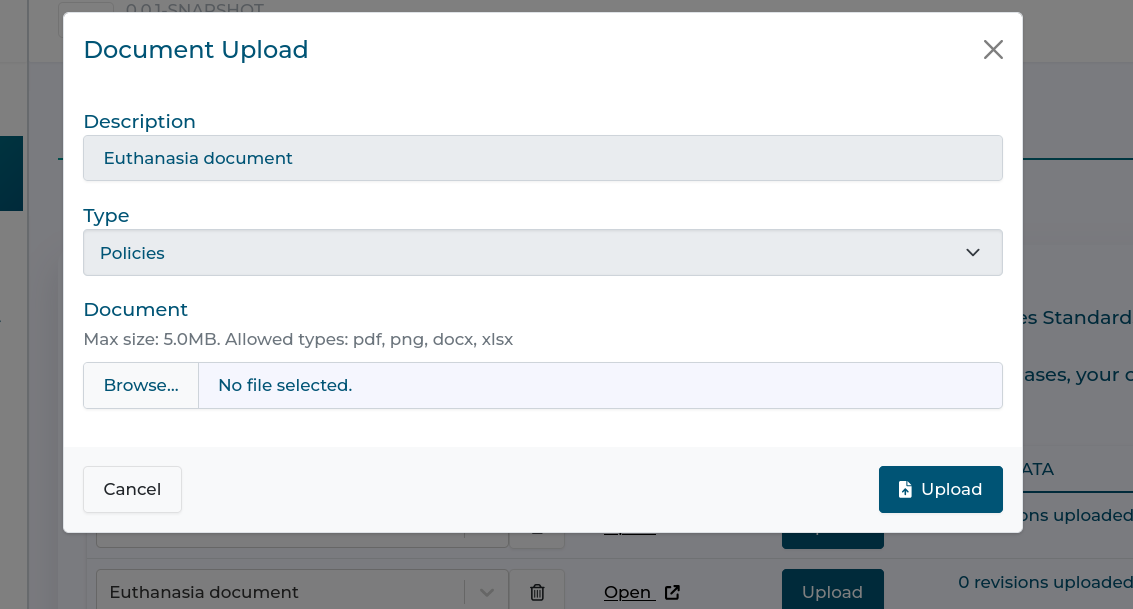 Upload form Upload form