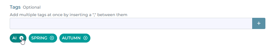 Remove a tag by clicking the 'x'