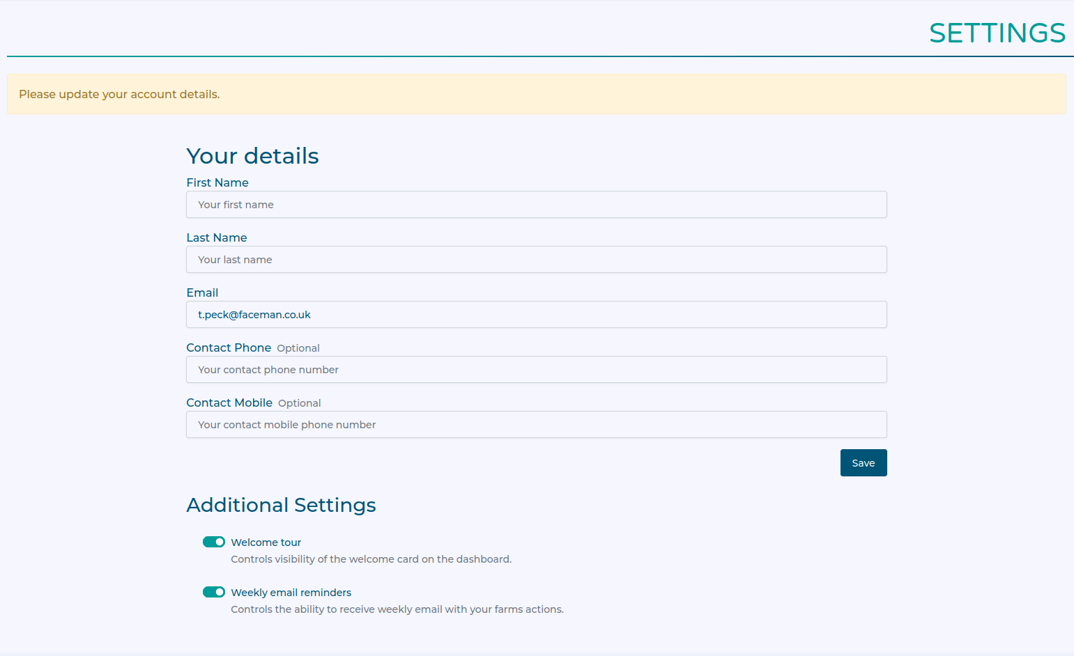 setup details setup details